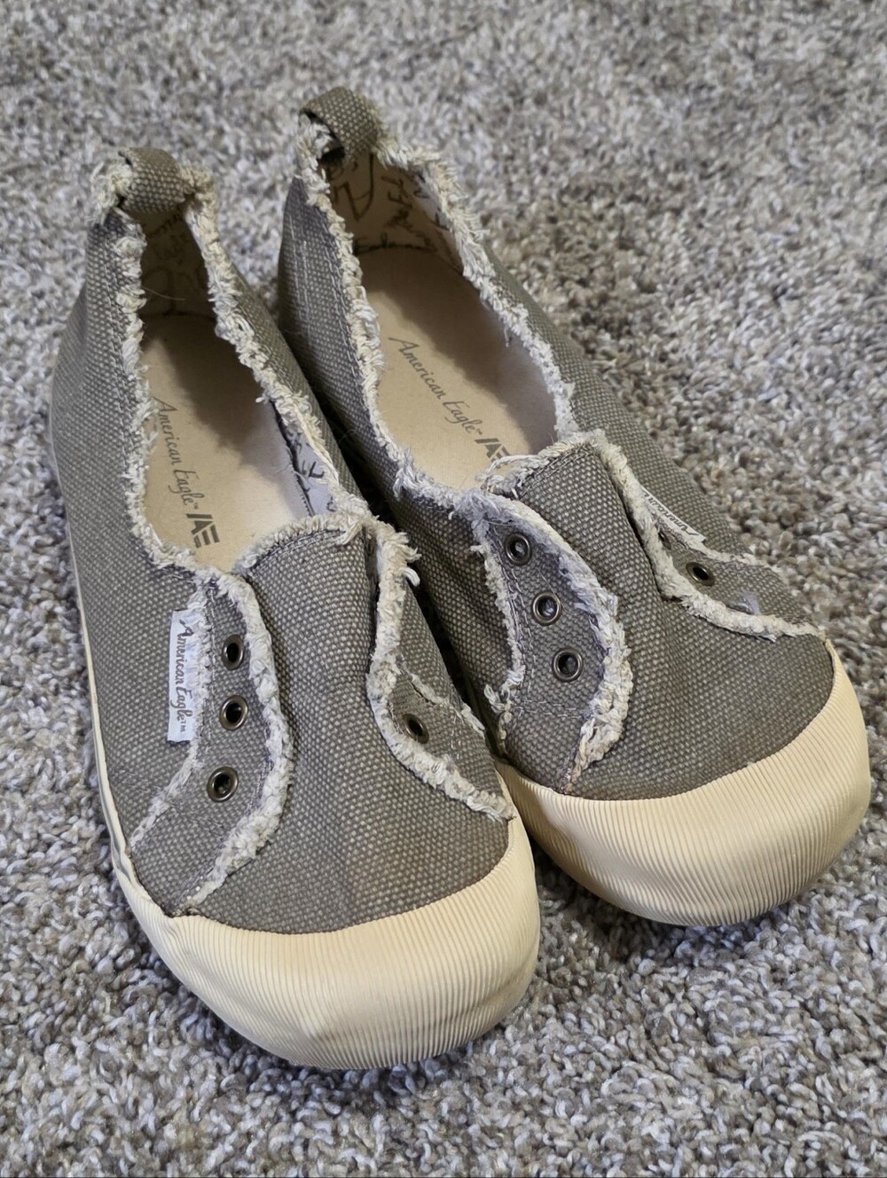 American Eagle Canvas Slip-On Sneakers In Taupe